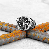 Thumbnail for Bague Vegvisir Valknut