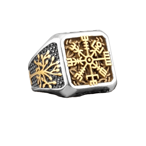 Bague Vegvisir et Arbre de Vie