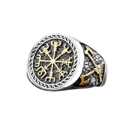 Thumbnail for Bague Hache Vegvisir - Univers Celtique