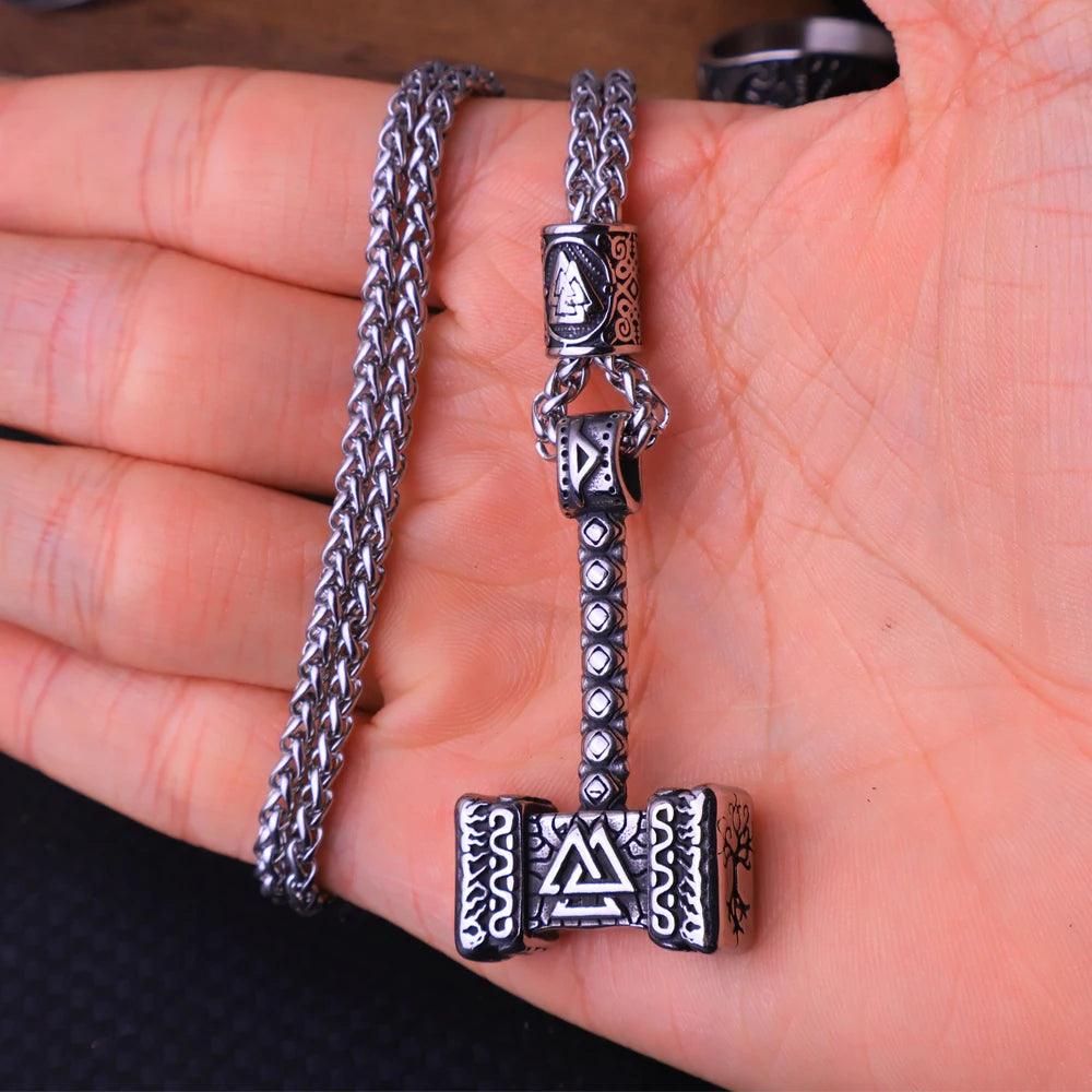 Collier Viking Mjöllnir et Valknut - Univers Celtique